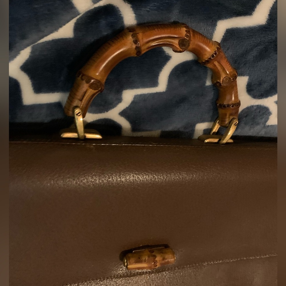Gucci Bamboo Brown Leather Briefcase Top Handle Bag - Picture 3 of 10